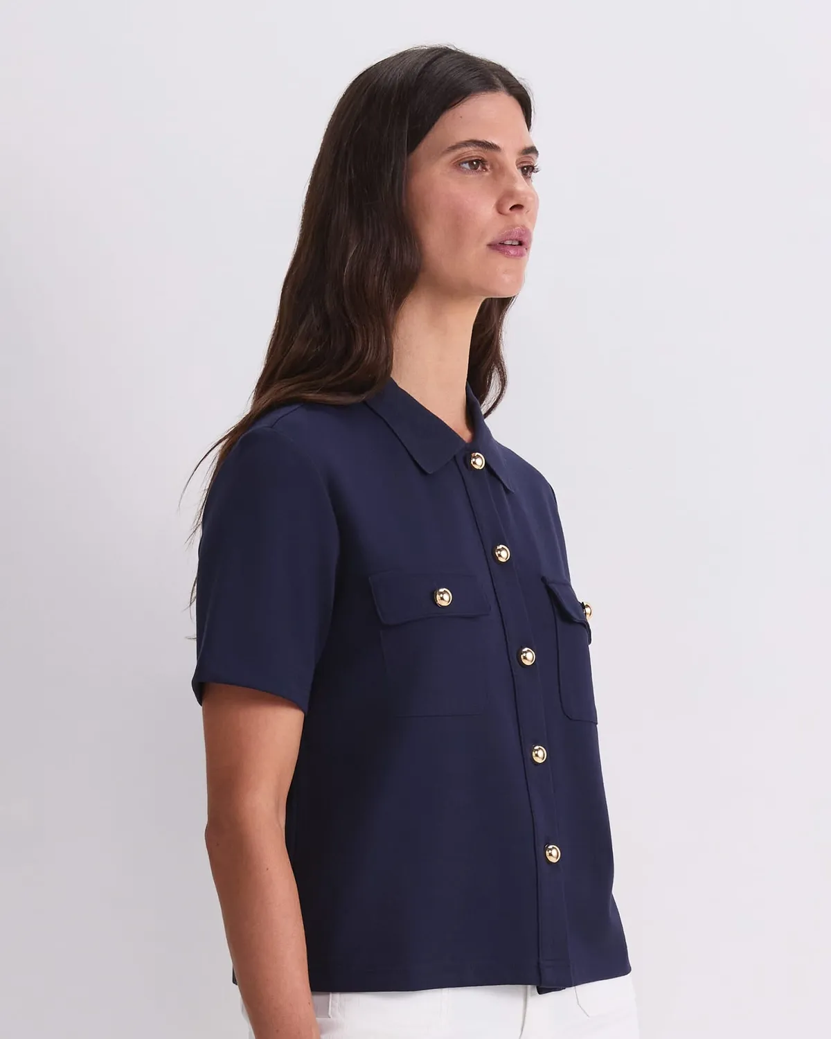 Sportscraft Esme camicia jersey ponte maniche corte