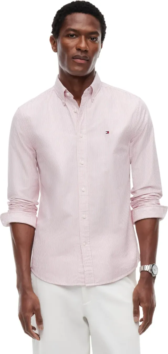 Tommy Hilfiger Stripe Regular Fit camicia uomo verde taglia L
