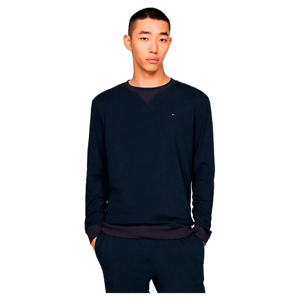 Tommy Track Top Felpa Girocollo Uomo Grigio Cotone