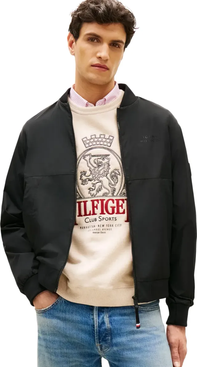 Tommy Hilfiger Branded Bomber Collo Baseball Giubbotto Uomo L Nero