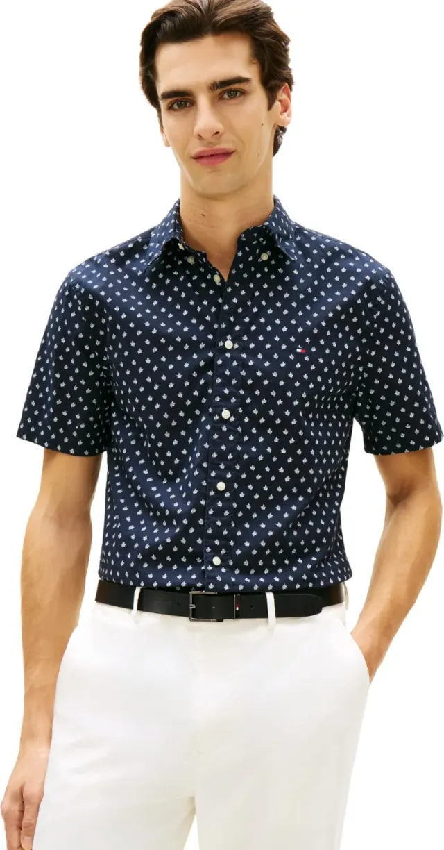 Tommy Hilfiger Flex Poplin MW0MW43140 Camicia Uomo L Corta