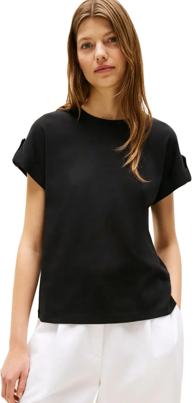 Tommy Hilfiger Gold Button t-shirt donna manica corta M