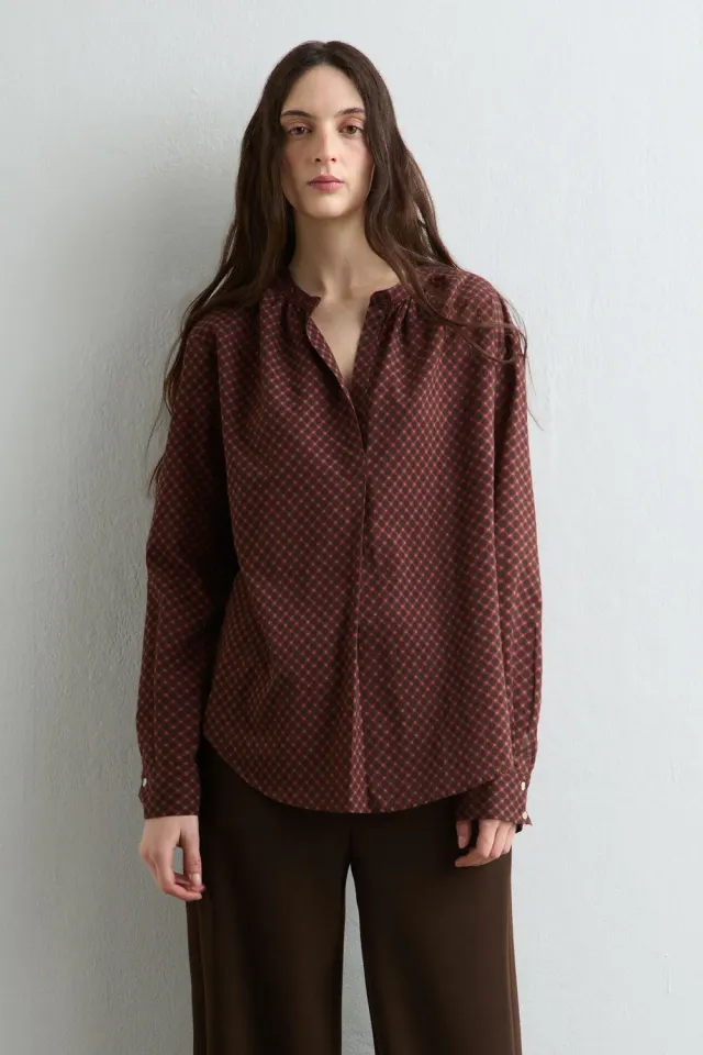 Massimo Alba Yvonne blusa donna bordeaux cotone cashmere