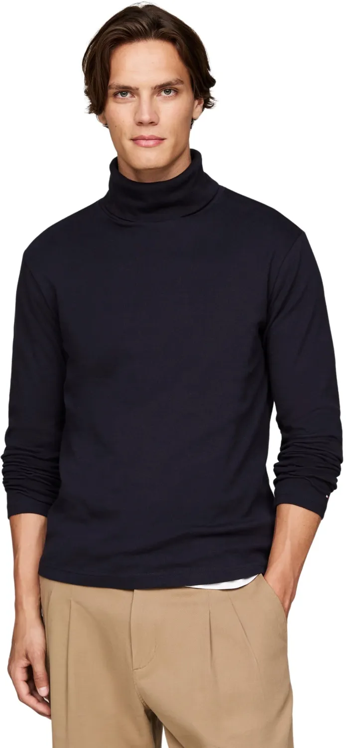 Tommy Hilfiger Pullover Collo Alto Maglione Uomo Blu