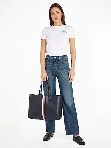 Tommy Hilfiger Iconic Tote Donna Global Stripes Pelle Sintetica