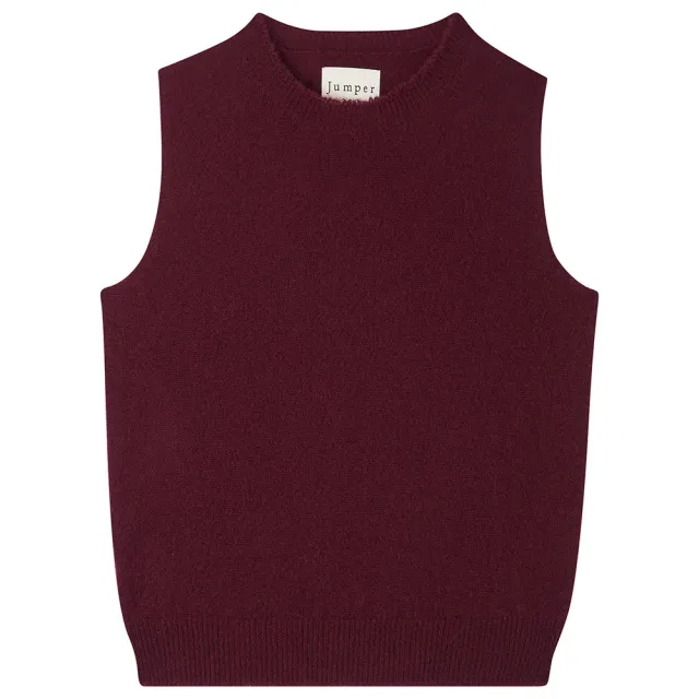 Jumper 1234 Cashmere Distressed Tank gilet bordeaux cashmere