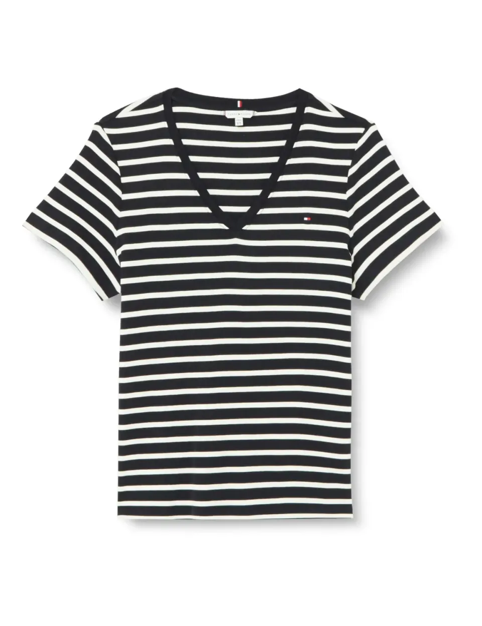 Tommy Hilfiger Cody t-shirt donna scollo V slim nera cotone