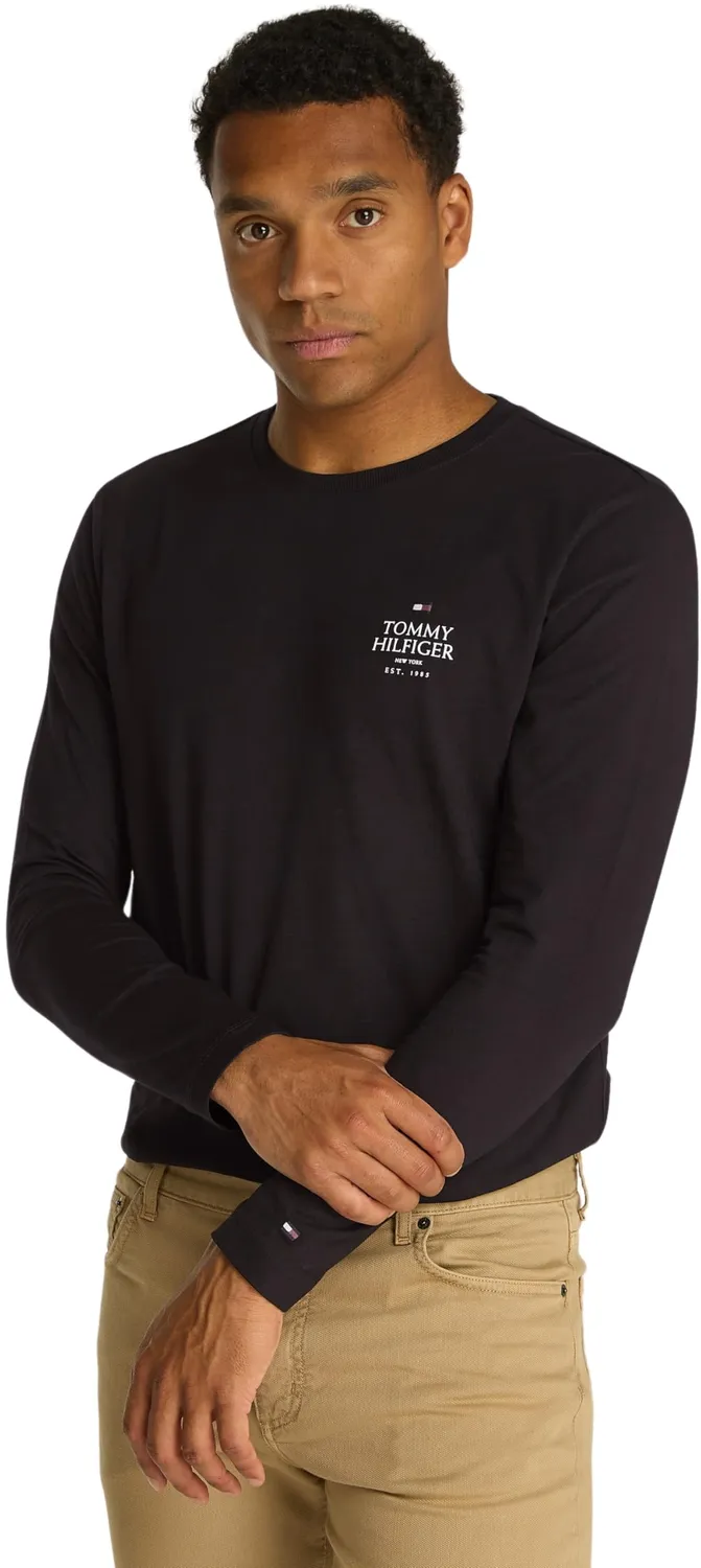 Tommy Hilfiger maglietta maniche lunghe uomo blu girocollo