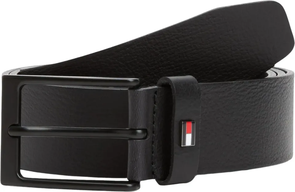 Tommy Hilfiger Layton Cintura Pelle Uomo 110 Nera 3,5 cm