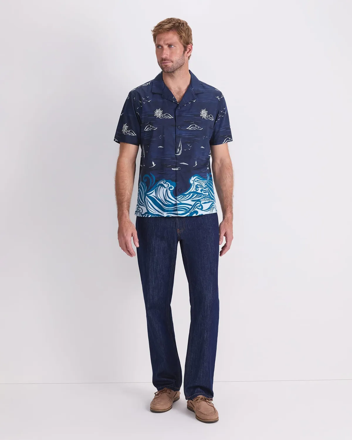 Sportscraft Neilson Resort camicia uomo stampa nautica