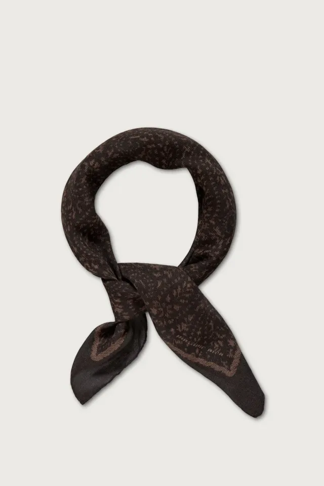Massimo Alba Bandana chicory coffee cashmere e seta