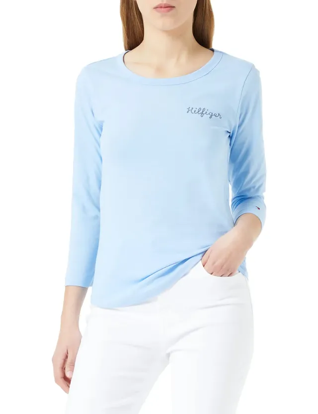 Tommy Hilfiger Top Maglia Donna Girocollo Morbido
