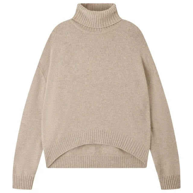Jumper 1234 Oversize Roll Collar maglione cashmere beige collo alto