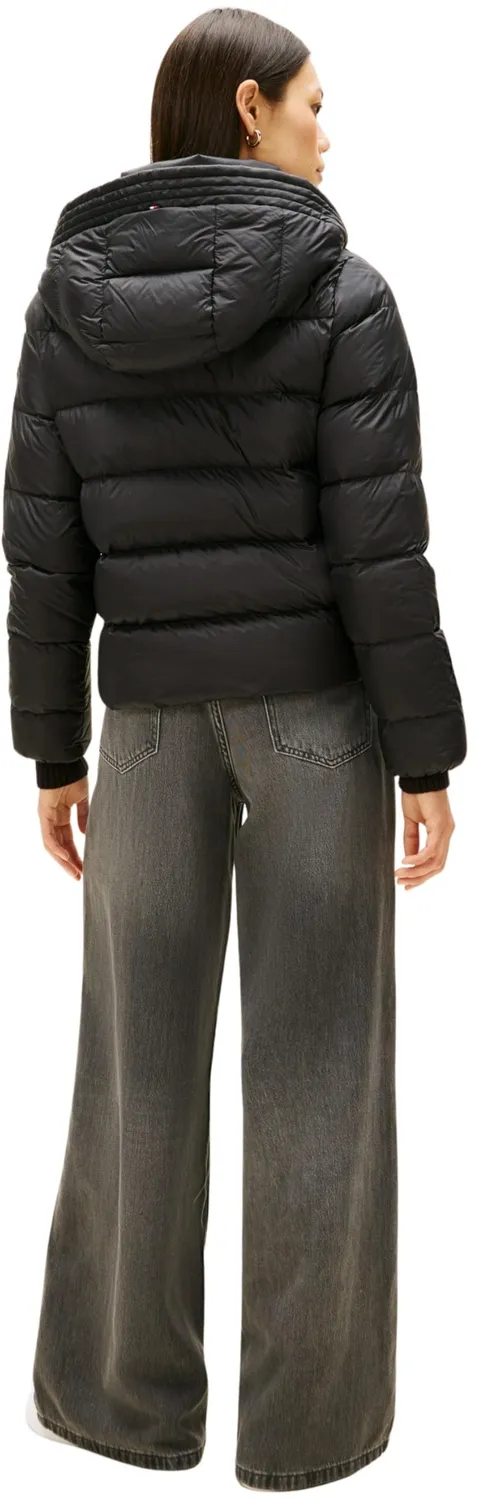 Tommy Hilfiger Down Casual Piumino Donna Nero con Cappuccio M