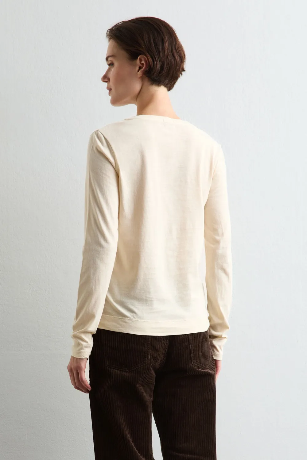 Massimo Alba Leeds t-shirt donna soft white cotone cashmere