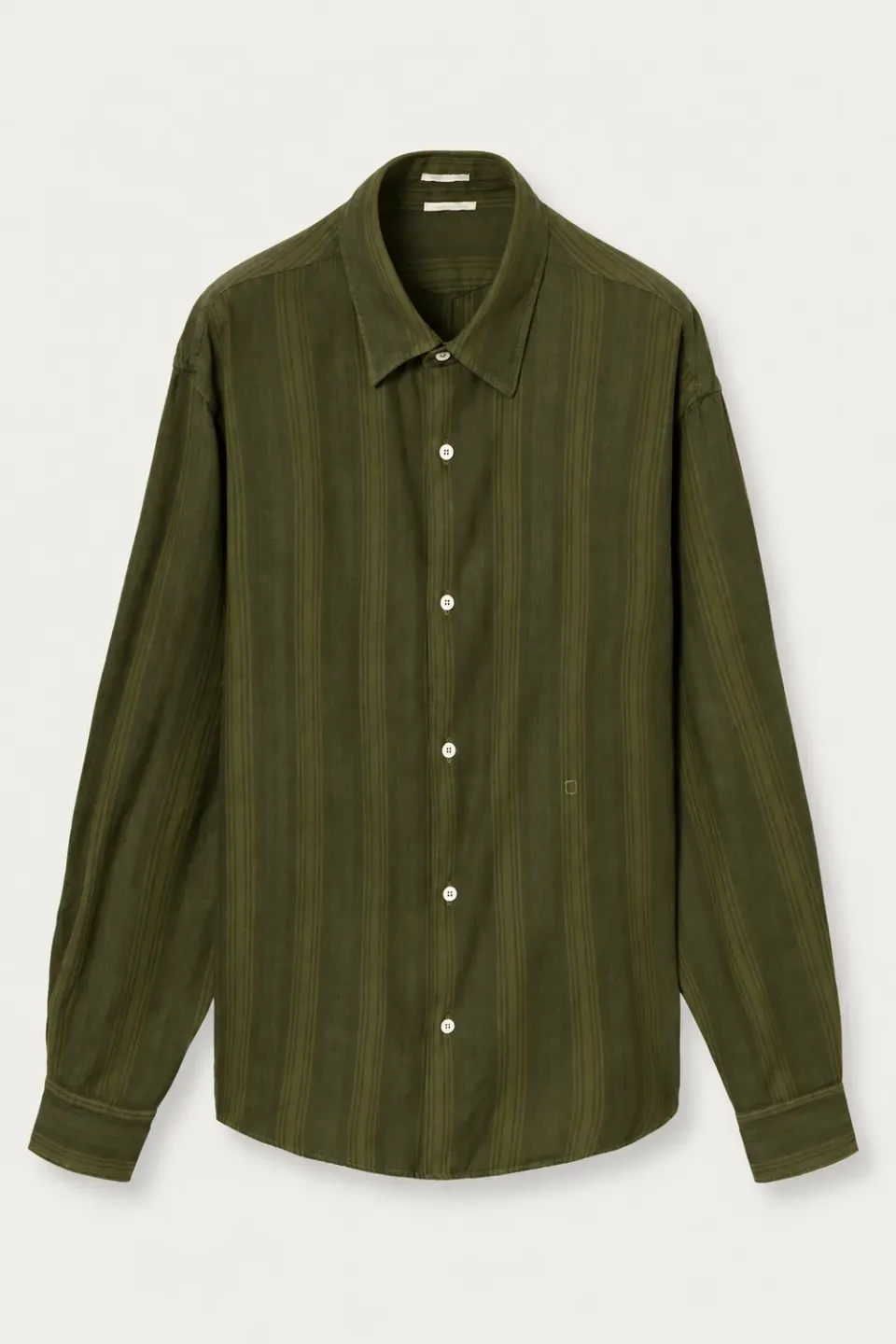 Massimo Alba Boxy camicia uomo moss green cotone