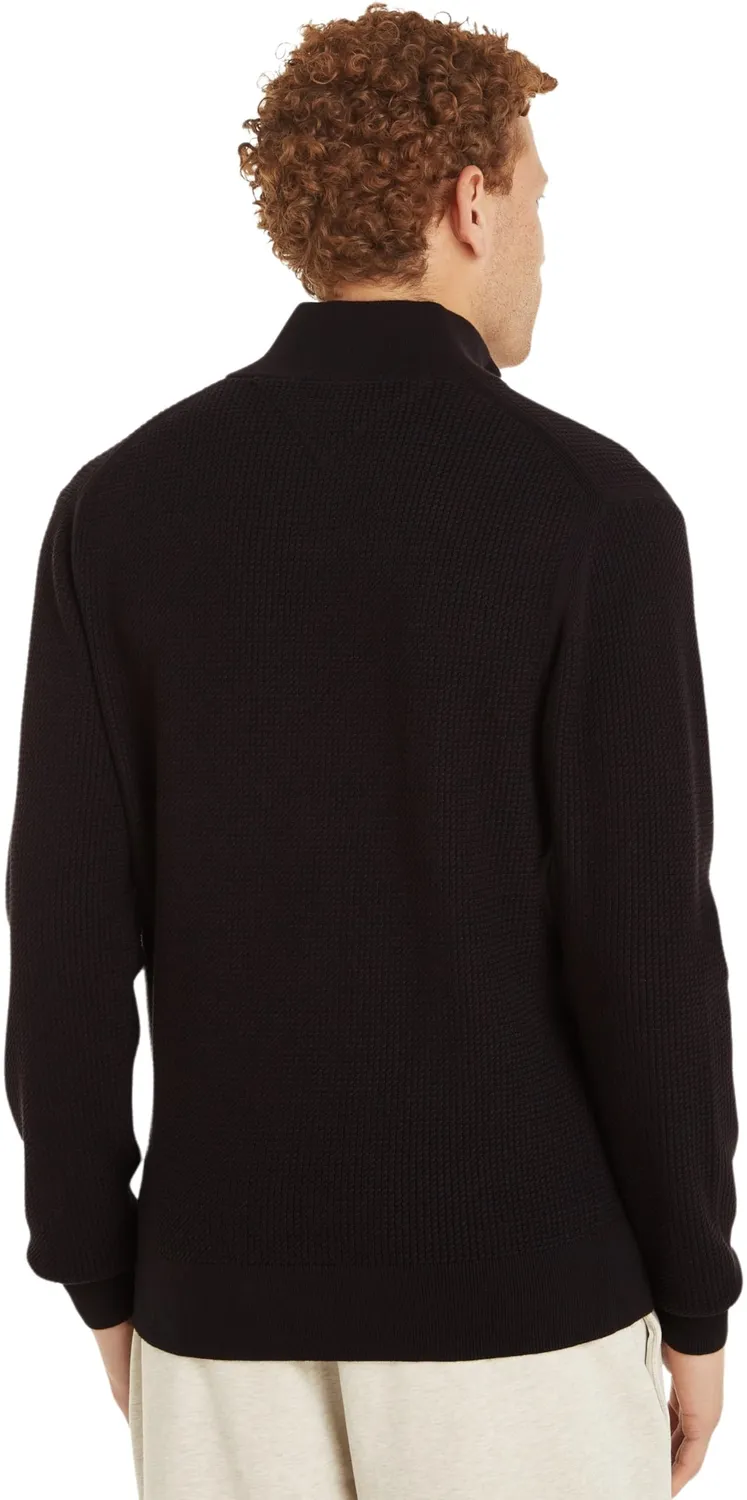 Tommy Hilfiger Mock Neck Mezza Zip pullover nero uomo