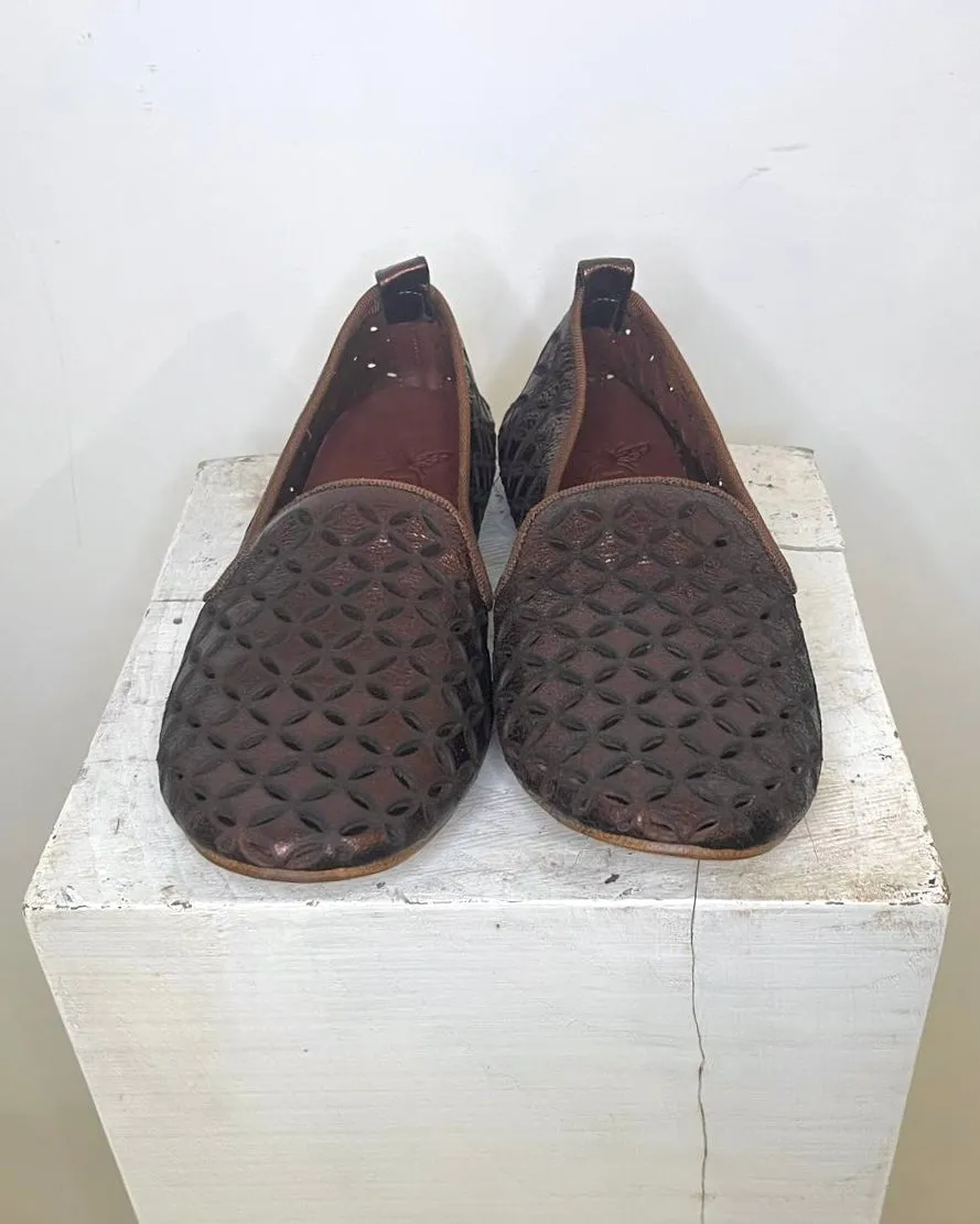 LOL Roma Mocassino Laserata loafer laminato oro