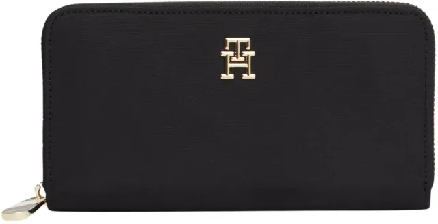 Tommy Poppy Large Portafoglio Zip Nero 19 cm Donna