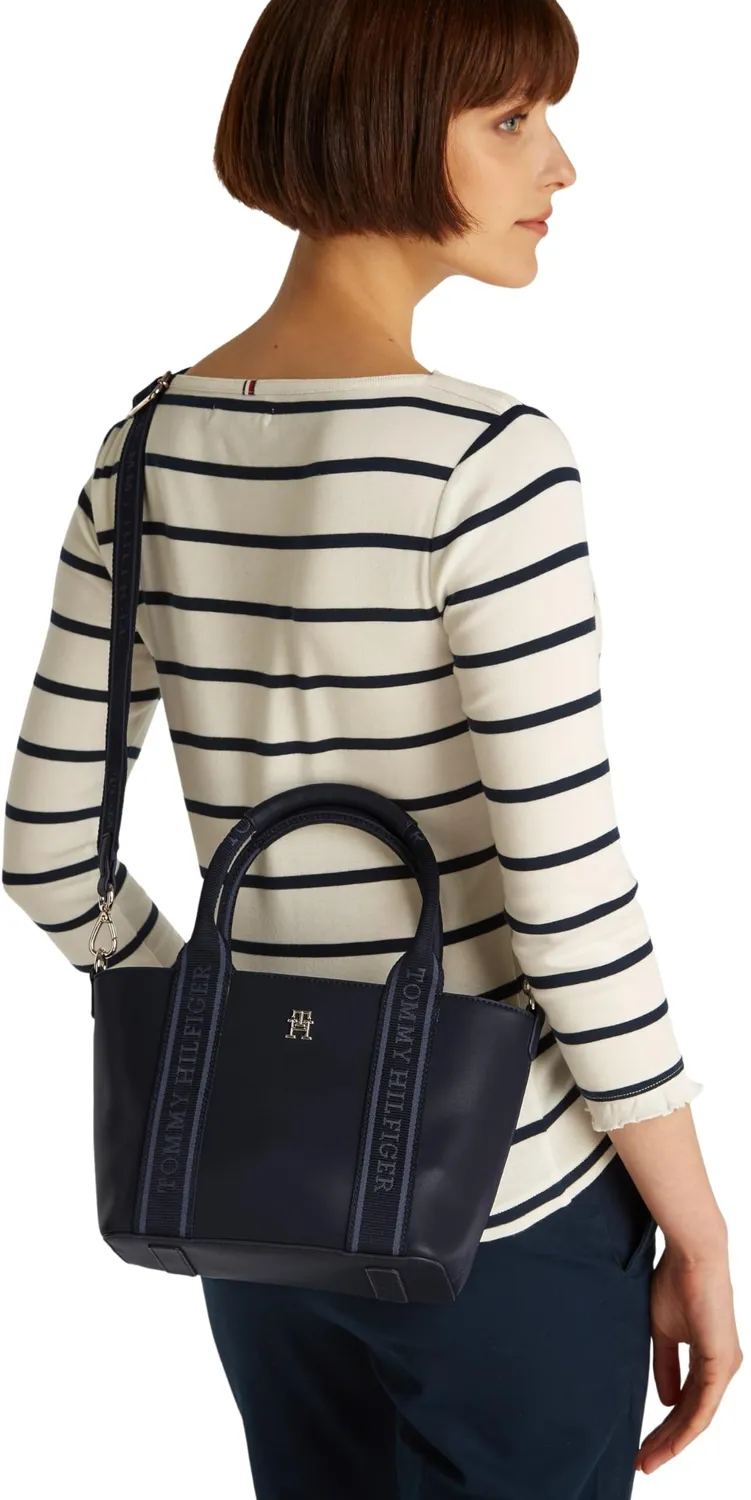 Tommy Hilfiger TH Logotape Mini Tote borsa donna blu
