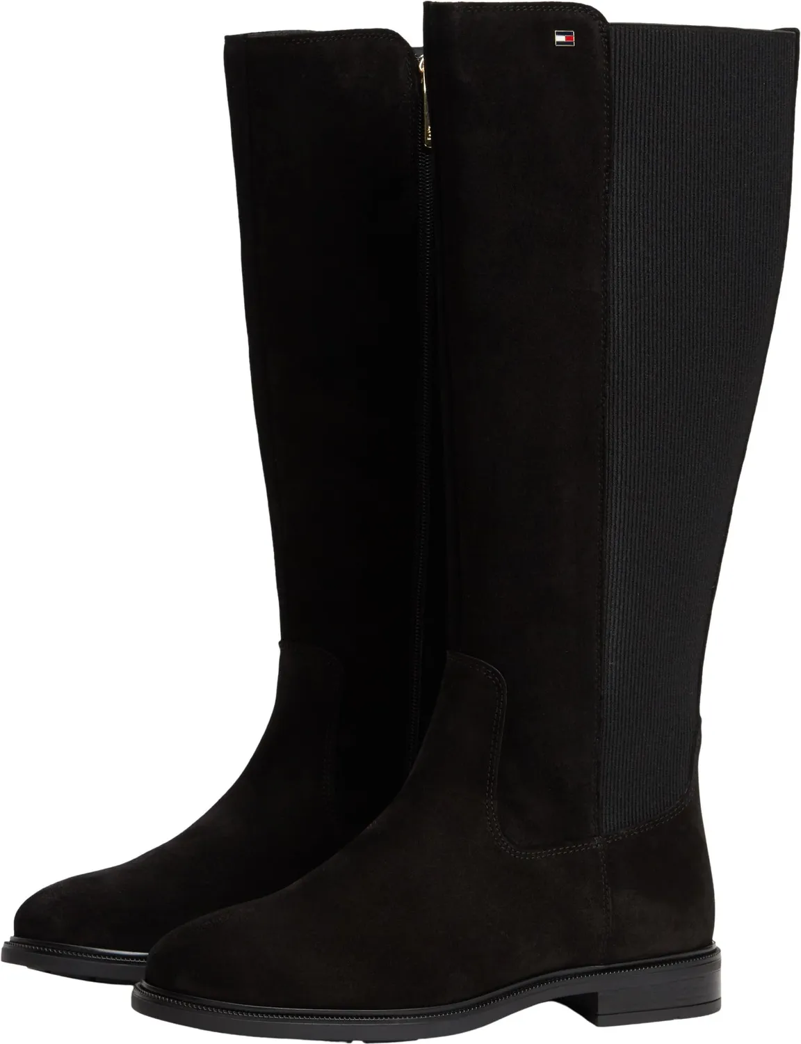 Tommy Hilfiger Enamel Flag Suede FW0FW09574 stivali Chelsea donna nero