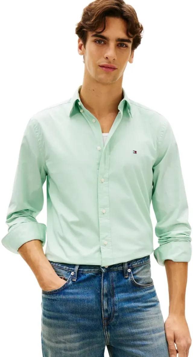 Tommy Hilfiger Flex Camicia Poplin Regular Uomo Cotone