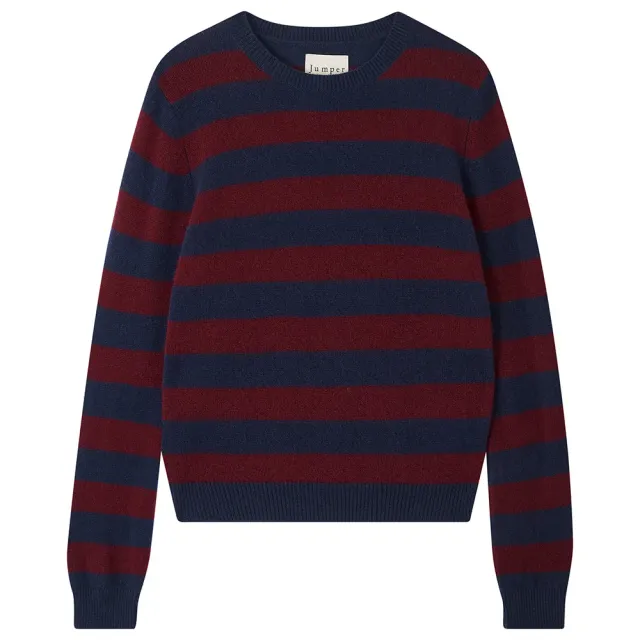 Jumper 1234 Stripe Crew maglione cashmere navy burgundy
