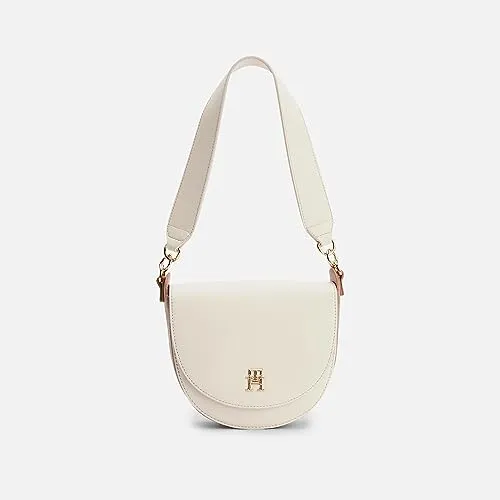 Tommy Hilfiger Life Saddle borsa hobo donna piccola avorio