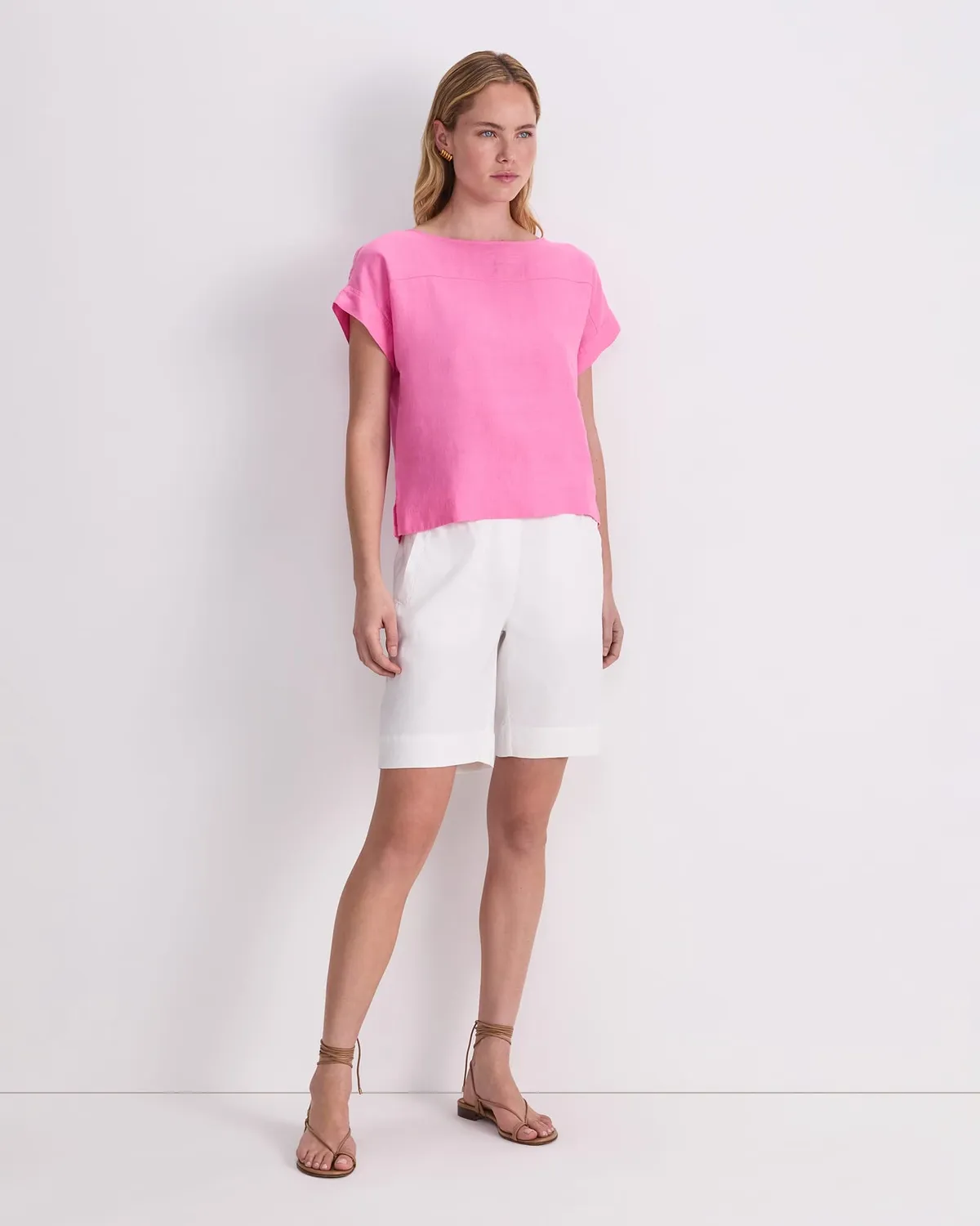 Sportscraft Dahlia Shell top donna lino scollo barca