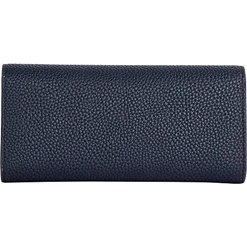 Tommy Hilfiger TH Emblem Large Flap portafoglio donna blu monogramma