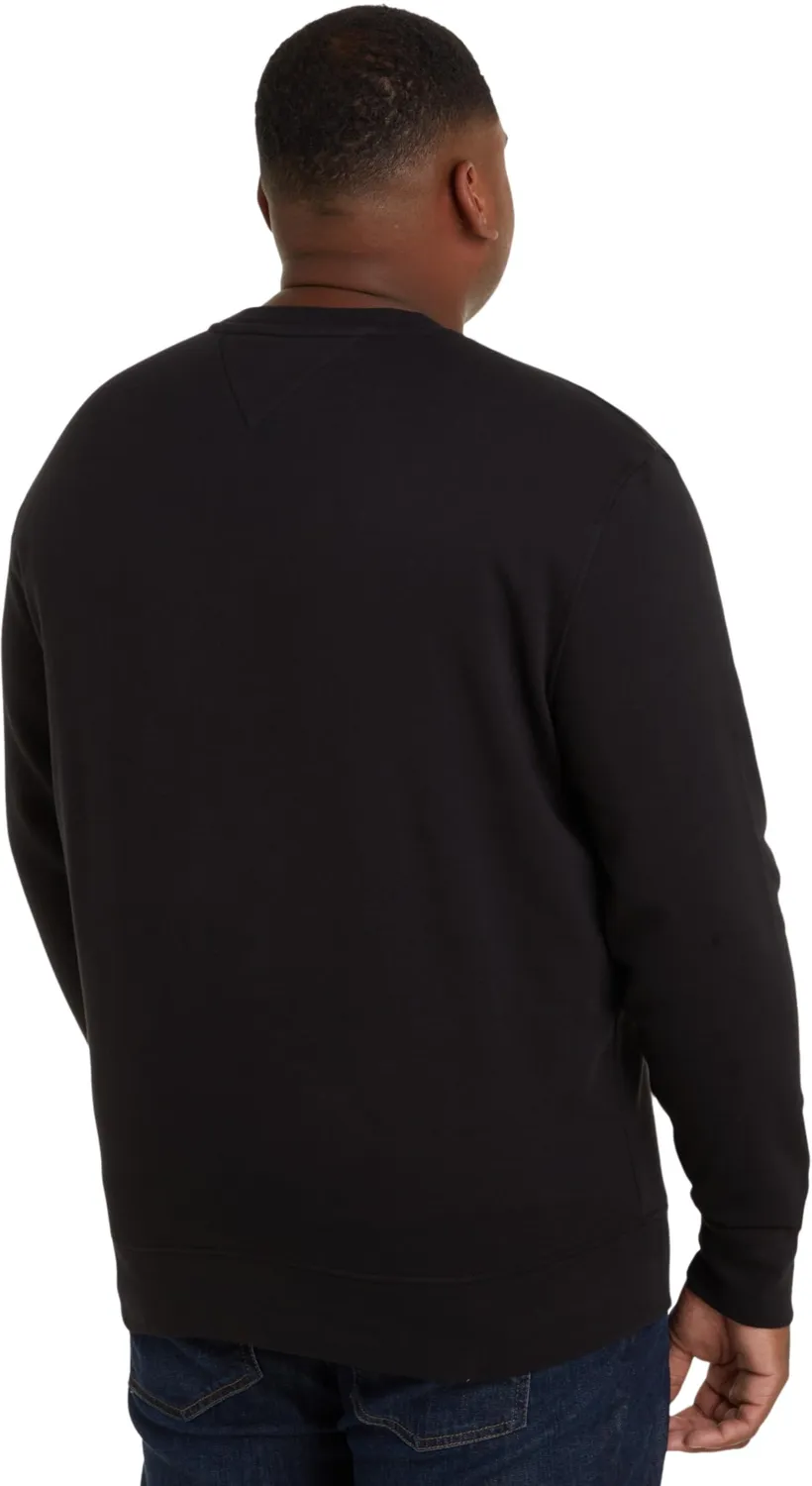 Tommy Hilfiger Flag Logo felpa uomo nera XXL Plus Tall girocollo
