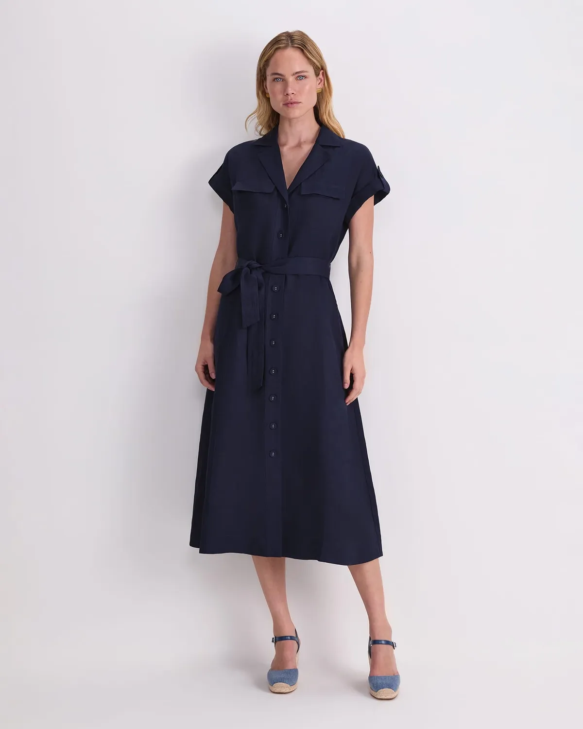 Sportscraft Vallerina abito camicia midi manica corta