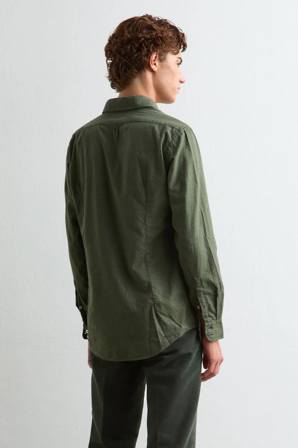 Massimo Alba CANARY CHECK camicia forest night cotone