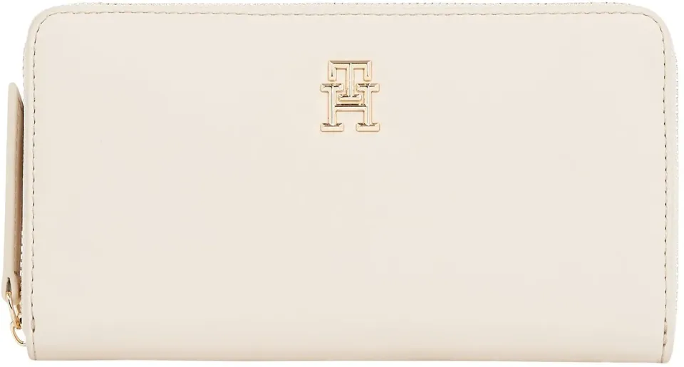 Tommy Hilfiger Logotape portafoglio donna beige con zip