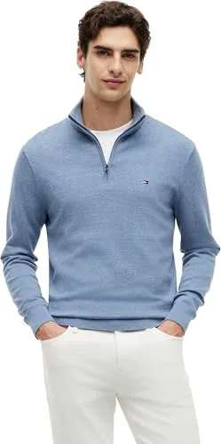 Tommy Hilfiger Essential Cotton Zip Mock MW0MW37331 Maglione L