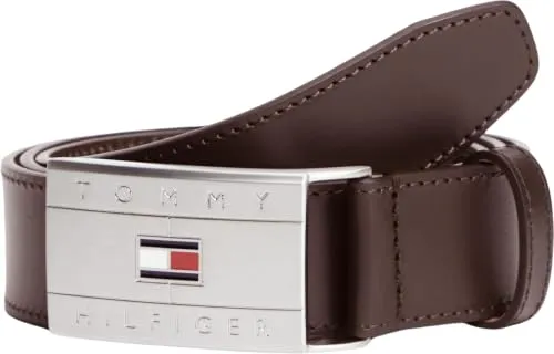Tommy Hilfiger Flag Plaque AM0AM14322 cintura uomo nera fibbia