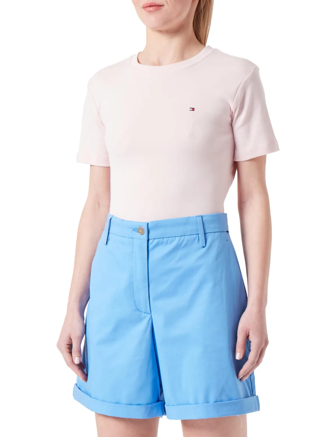 Tommy Hollywood Chino Shorts Donna 9" Twill Blu
