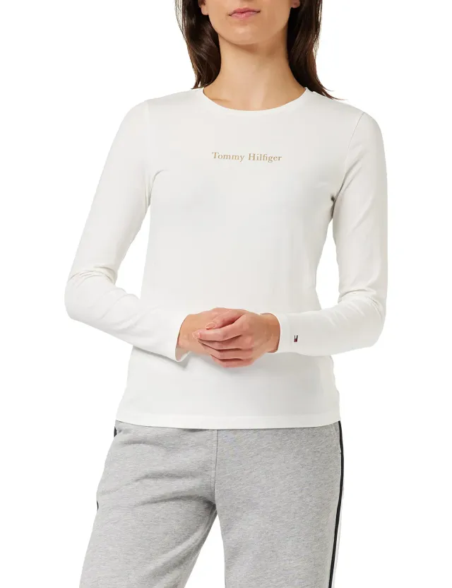 Tommy Hilfiger NY Metallic Basic maglietta donna slim cotone