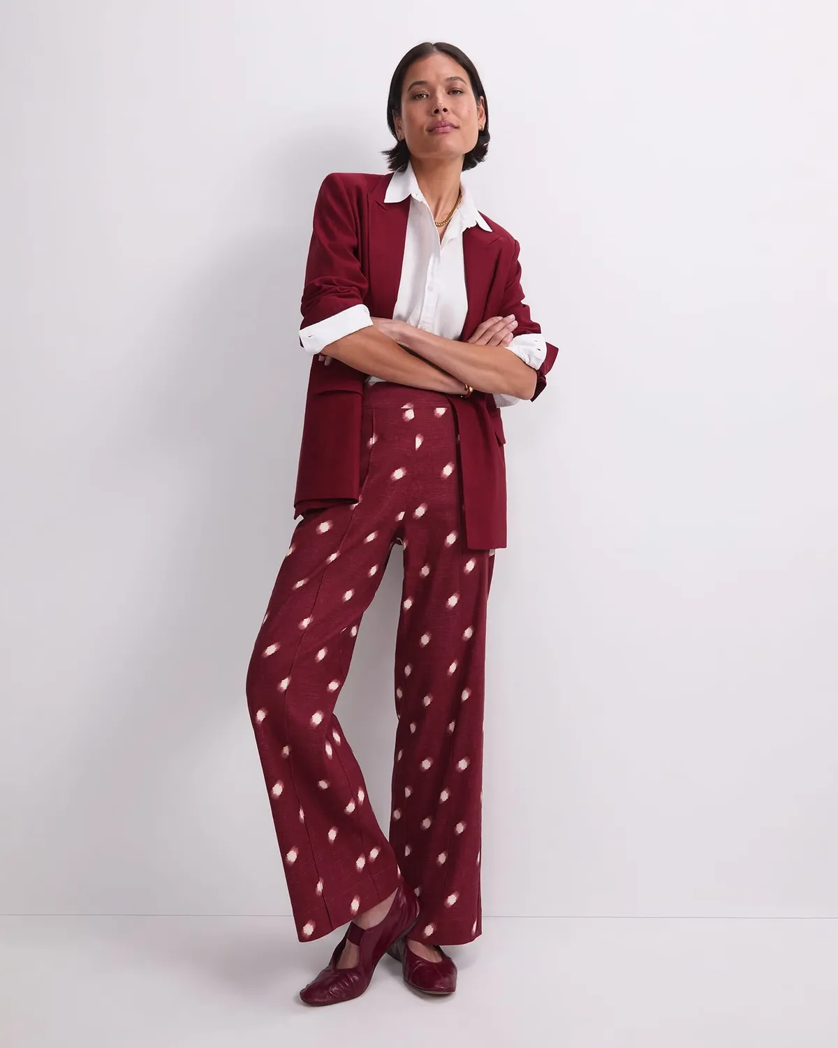 Sportscraft Rosa Spot Pant pantaloni donna fantasia a pois pull-on