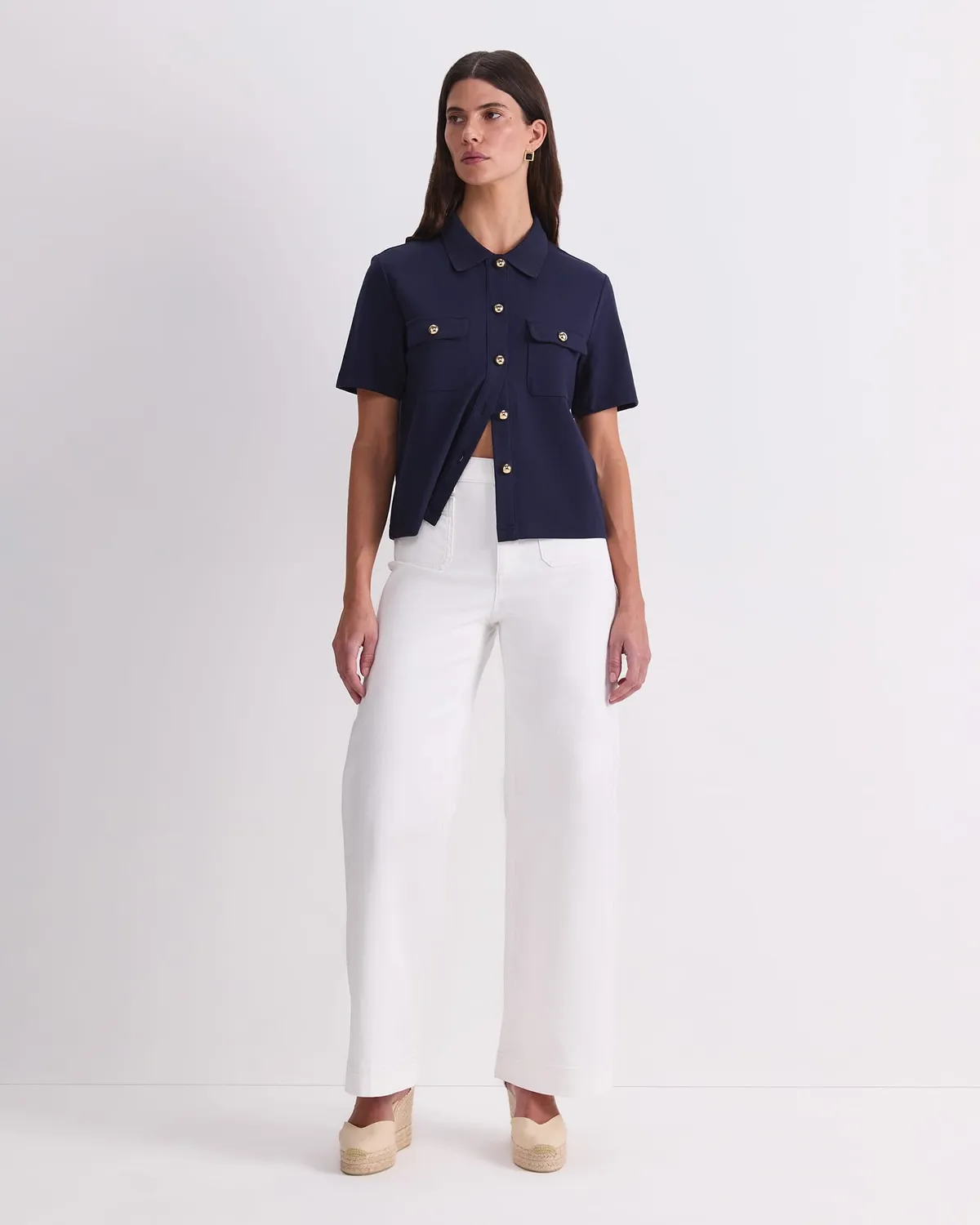 Sportscraft Esme camicia jersey ponte maniche corte