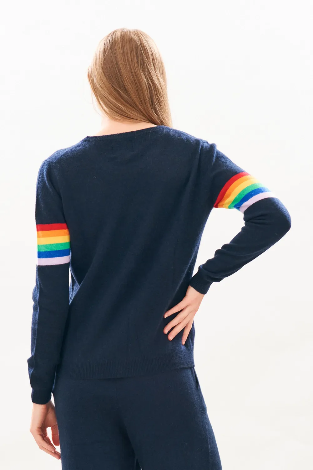 Jumper 1234 Rainbow Arms Crew maglia navy cashmere