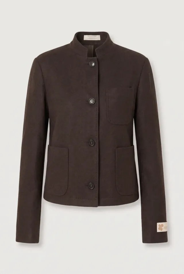 Massimo Alba Agra giacca corta marrone lana e cashmere