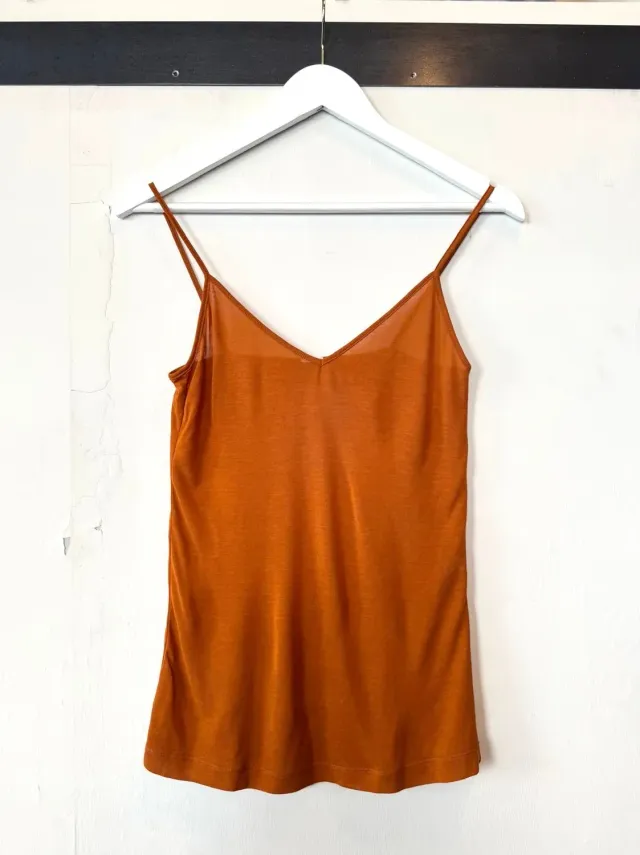LOL Roma canottiera bretelline sottili jersey seta carbone S