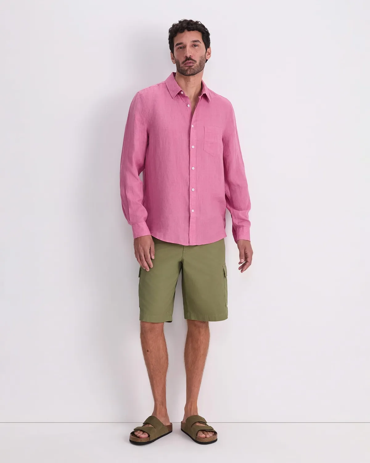 Sportscraft Delave camicia lino uomo manica lunga regolare