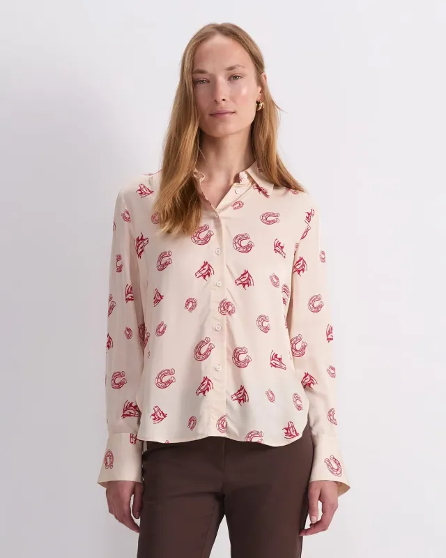 Sportscraft Horse Print camicia viscosa fantasia