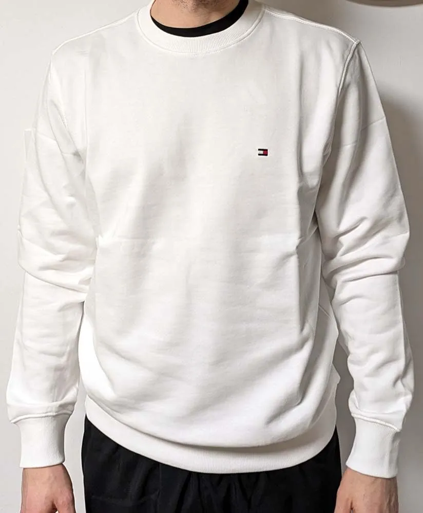 Tommy Hilfiger Essential Terry Crewneck felpa uomo bianca M