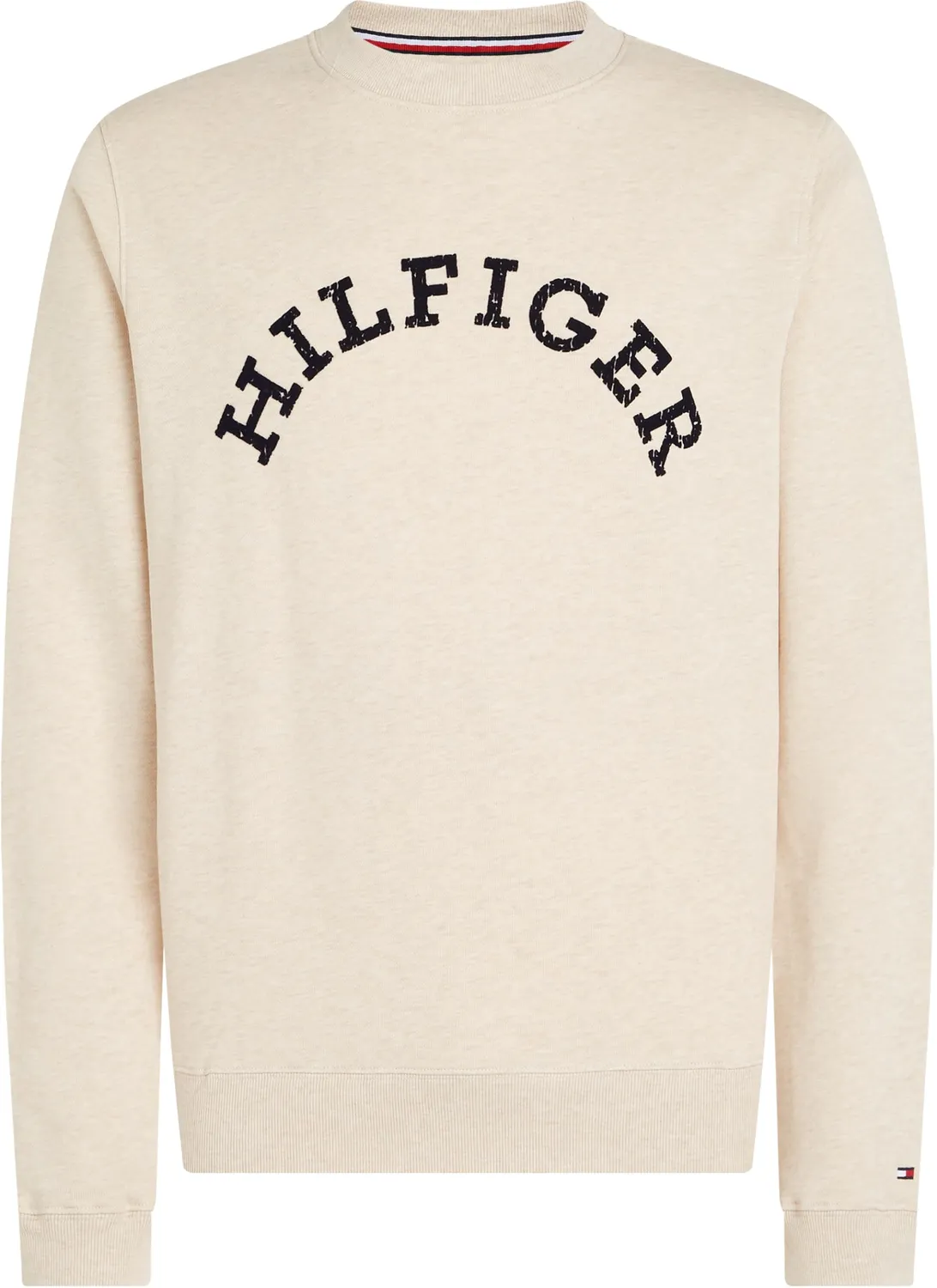 Tommy Hilfiger felpa girocollo uomo cotone grigia