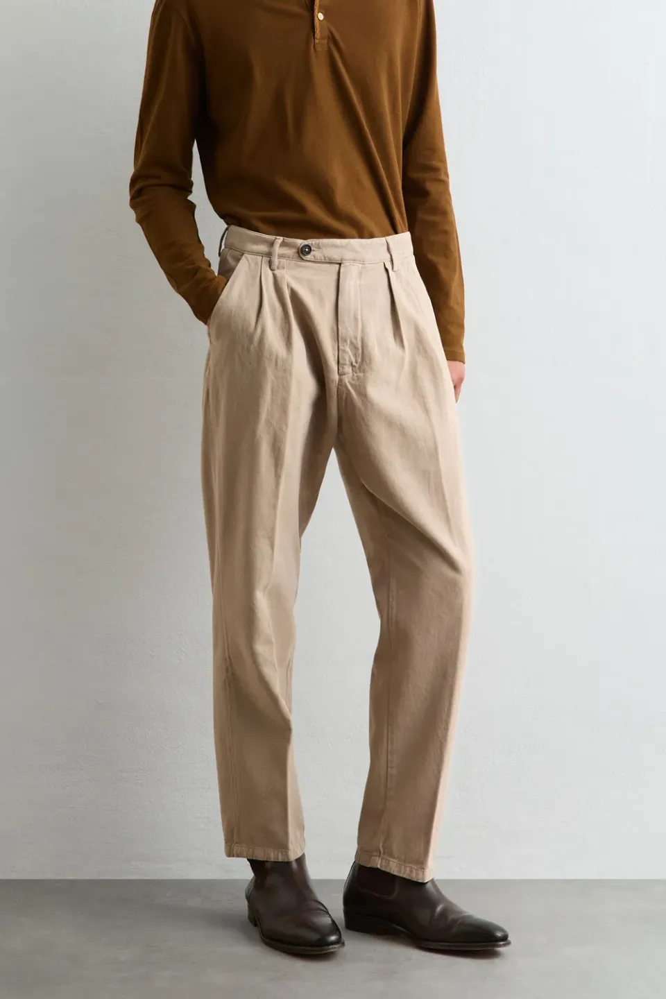 Massimo Alba Stan pantaloni uomo fossil misto cashmere