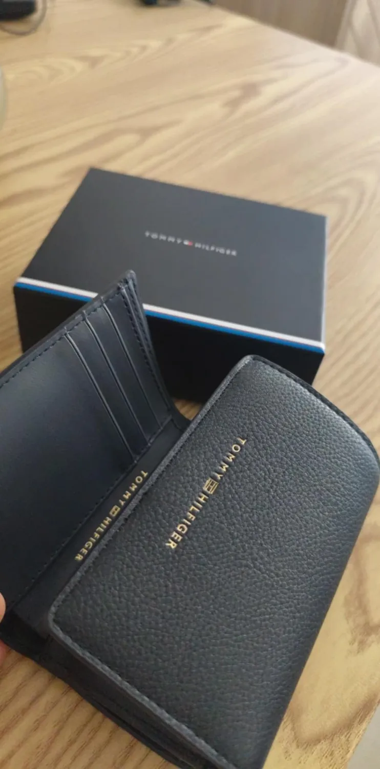 Tommy Hilfiger Logotape portafogli trifold blu Space Blue