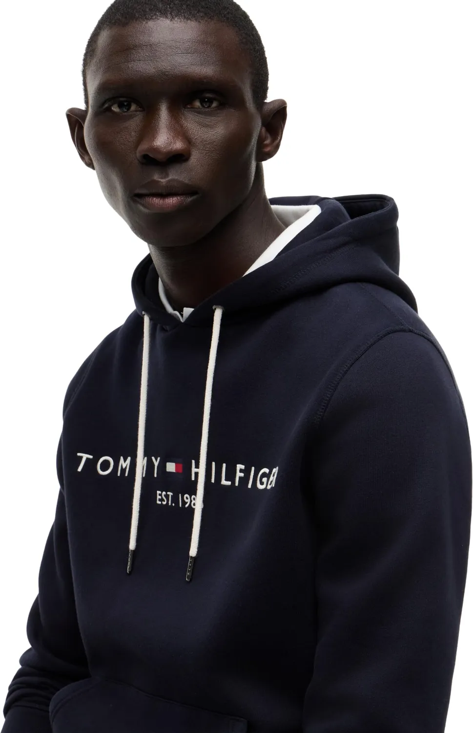 Tommy Hilfiger Core Tommy Logo felpa cappuccio uomo nera